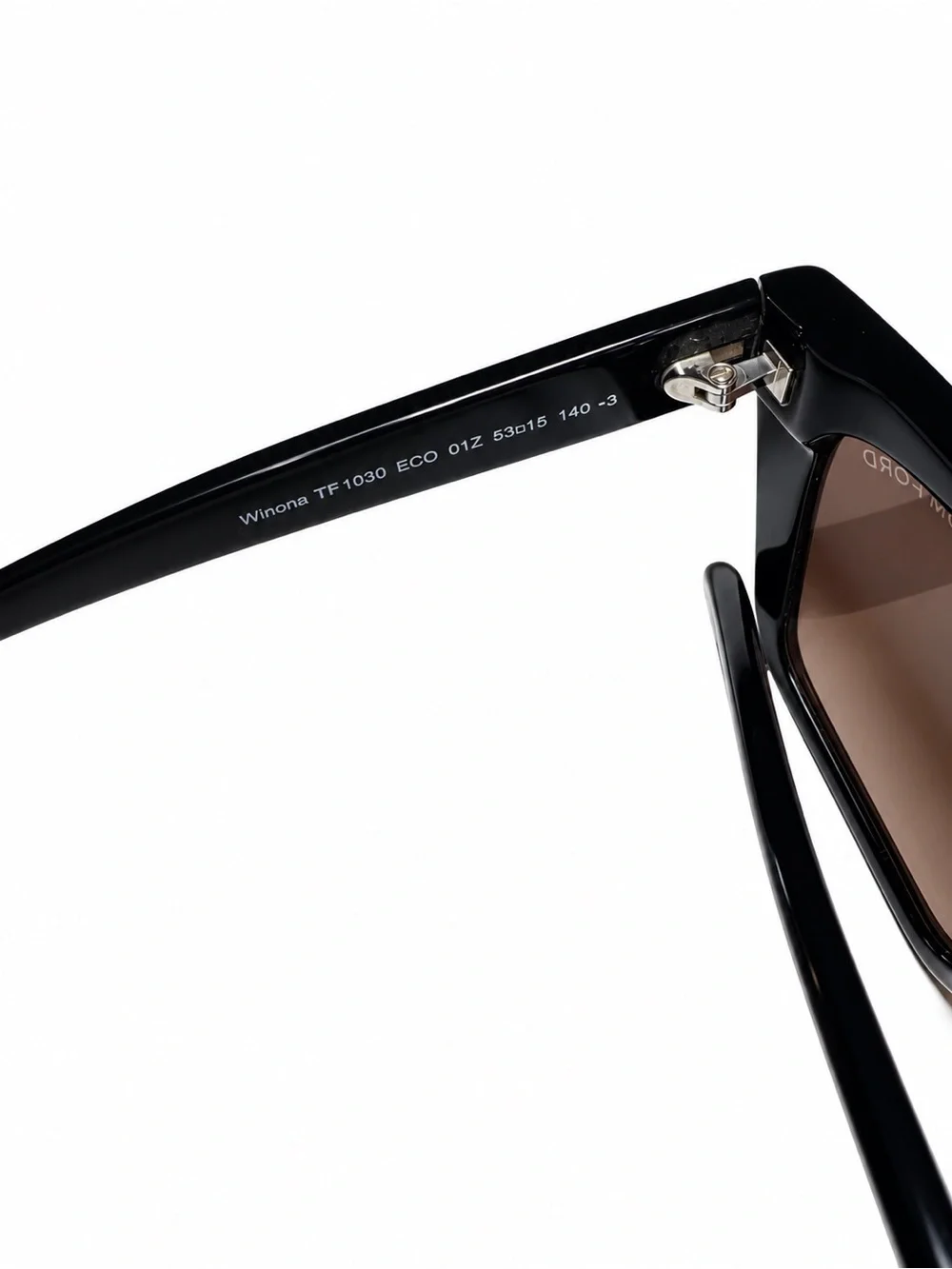 Tom Ford Winona TF1030 ECO 01Z Black Cat Eye Sunglasses 53mm
